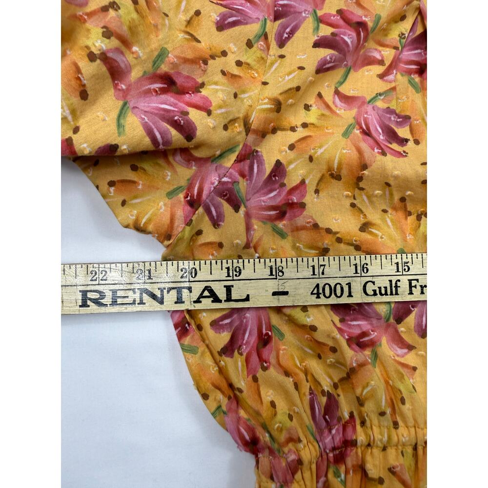 Farm Rio Banana Sunshine Mini Dress Sz M tiered skirt beaded tassel - Picture 13 of 13